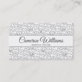 Jouw naam toevoegen | Happy Teeth Pattern Visitekaartje (Voorkant)