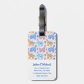 Jouw naam toevoegen | Helderkleurig Alpaca-patroon Bagagelabel (Achterkant verticaal)