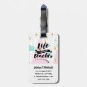 Jouw naam toevoegen | Het leven is de beste leraar Bagagelabel (Achterkant verticaal)