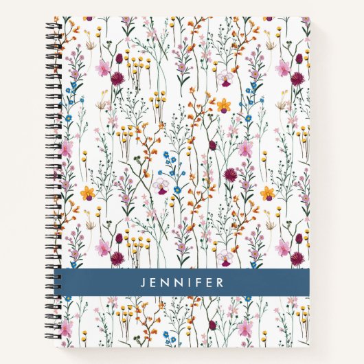 Jouw naam toevoegen | Het zomerbloempatroon Notitieboek (Voorkant)
