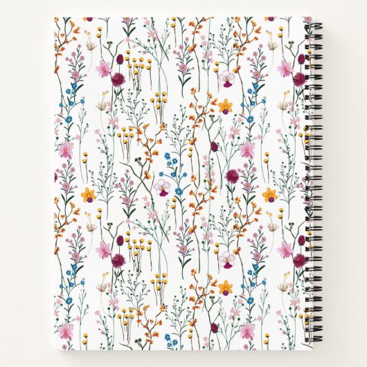 Jouw naam toevoegen | Het zomerbloempatroon Notitieboek (Achterkant)