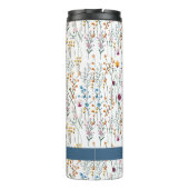 Jouw naam toevoegen | Het zomerbloempatroon Thermosbeker (Achterkant)