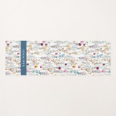 Jouw naam toevoegen | Het zomerbloempatroon Yogamat (Voorkant (horizontaal))