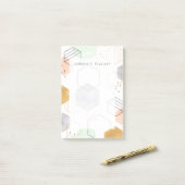 Jouw naam toevoegen | Hex Scatter Post-it® Notes (Op bureau)