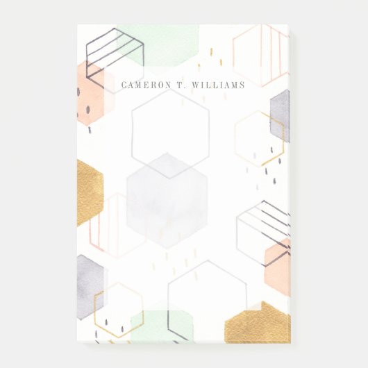 Jouw naam toevoegen | Hex Scatter Post-it® Notes (Voorkant)