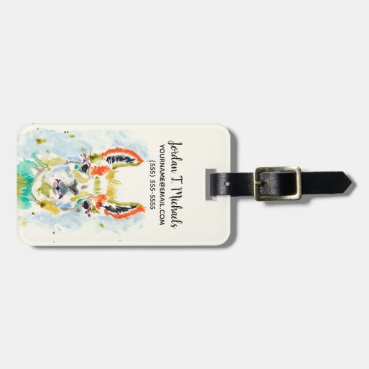 Jouw naam toevoegen | Hifi Llama - Portrait Bagagelabel (Voorkant horizontaal)