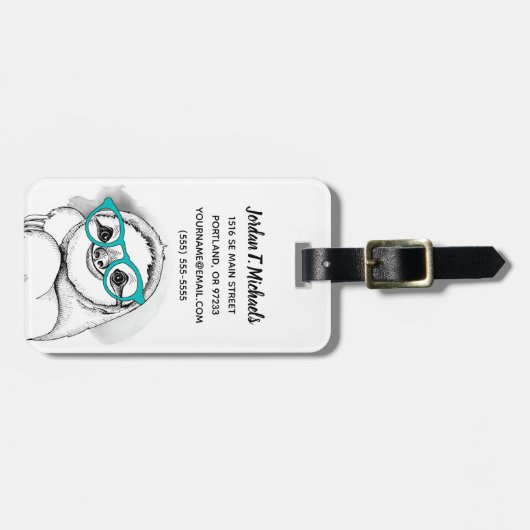 Jouw naam toevoegen | Hipster-sleuf Bagagelabel (Voorkant horizontaal)