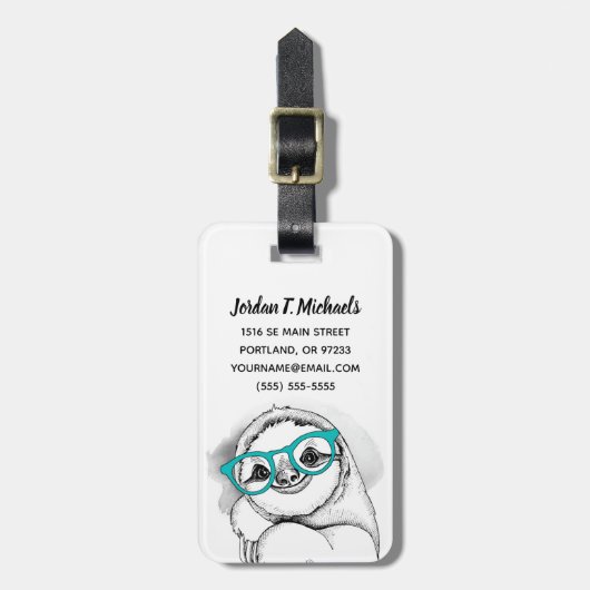 Jouw naam toevoegen | Hipster-sleuf Bagagelabel (Voorkant verticaal)