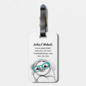 Jouw naam toevoegen | Hipster-sleuf Bagagelabel (Achterkant verticaal)