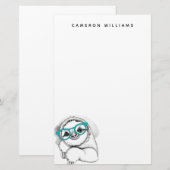 Jouw naam toevoegen | Hipster-sleuf Briefpapier (Voorkant / Achterkant)