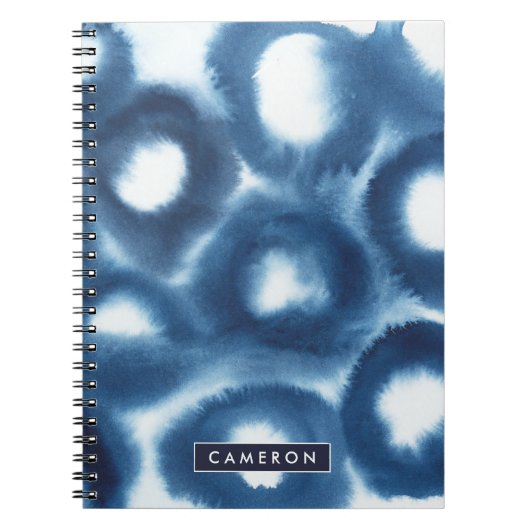 Jouw naam toevoegen | Indigio Waterverf printcirke Notitieboek (Voorkant)