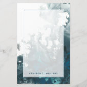 Jouw naam toevoegen | Indigo Tempest Briefpapier (Voorkant)