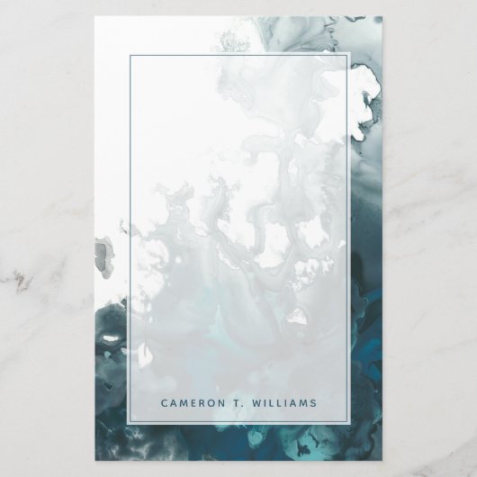 Jouw naam toevoegen | Indigo Tempest Briefpapier (Voorkant)