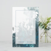 Jouw naam toevoegen | Indigo Tempest Briefpapier (Staand voorkant)