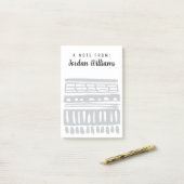 Jouw naam toevoegen | Inslag I | Moderne zwarte Wa Post-it® Notes (Op bureau)