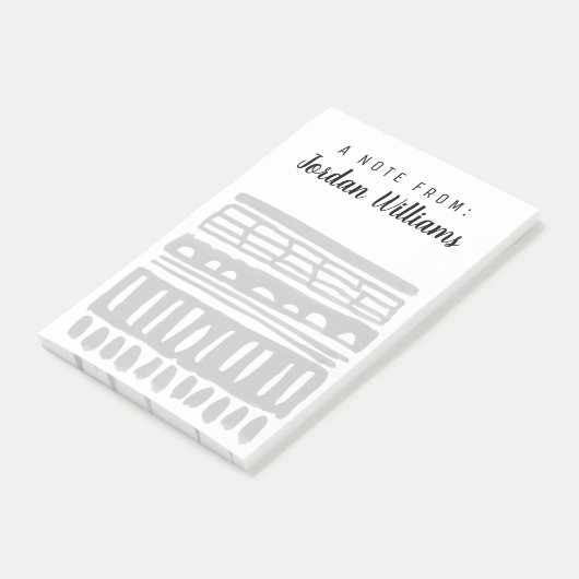 Jouw naam toevoegen | Inslag I | Moderne zwarte Wa Post-it® Notes (Schuin)