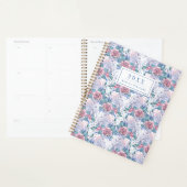 Jouw naam toevoegen/Jaar | Roze en blauw Roos Planner (Display)