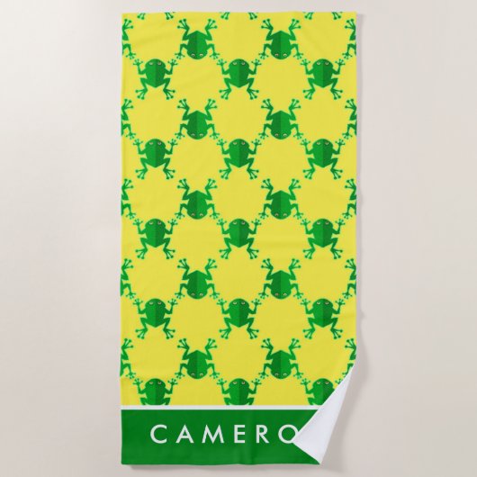 Jouw naam toevoegen | Kekkikkers voor Cartoon Strandlaken (Voorkant)