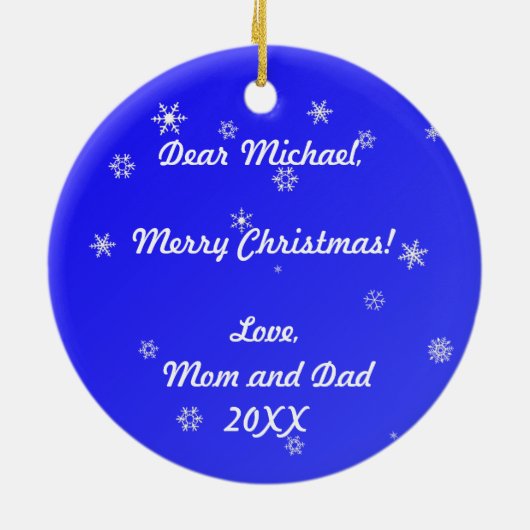 Jouw naam toevoegen keramisch ornament (Achterkant)