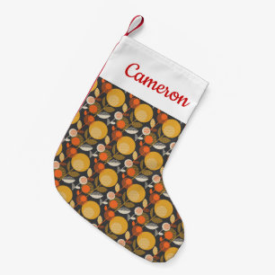 Jouw naam toevoegen   Klassieke Retro Floral Patte Kleine Kerstsok