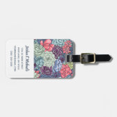 Jouw naam toevoegen | Kleurig Succulent Patroon Bagagelabel (Voorkant horizontaal)