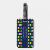 Jouw naam toevoegen | Kleurrijk flessenpatroon Bagagelabel (Achterkant verticaal)