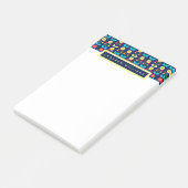 Jouw naam toevoegen | Kleurrijk flessenpatroon Post-it® Notes (Schuin)