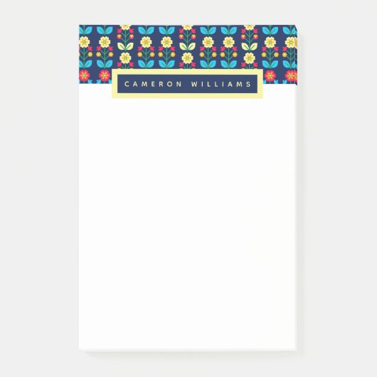 Jouw naam toevoegen | Kleurrijk flessenpatroon Post-it® Notes (Voorkant)