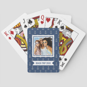 Jouw naam toevoegen Knit Zee Anchor Pokerkaarten