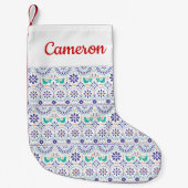 Jouw naam toevoegen | Kunstpatroon Mexicaanse voge Kleine Kerstsok (Voorkant)