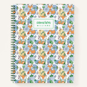 Jouw naam toevoegen Kute Little Fox Pattern Notitieboek