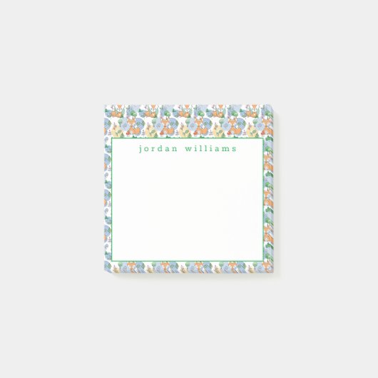 Jouw naam toevoegen | Kute Little Fox Pattern Post-it® Notes (Voorkant)