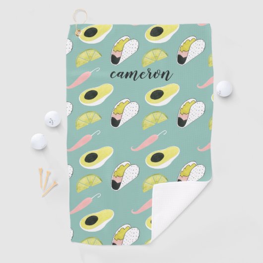 Jouw naam toevoegen | Laten we Taco Over Liefde |  Golfhanddoek (Insitu)