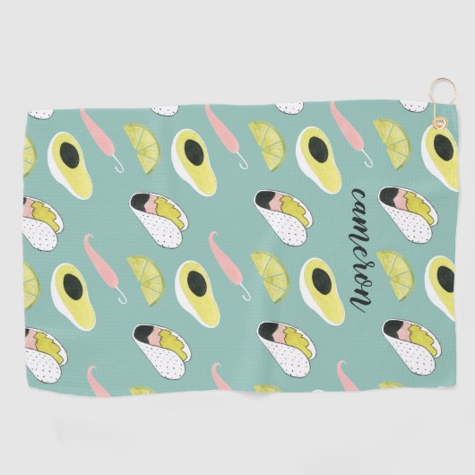 Jouw naam toevoegen | Laten we Taco Over Liefde | Golfhanddoek (Horizontaal)