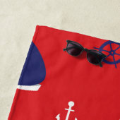 Jouw naam toevoegen | Lean Sailboat Pattern Strandlaken (In situ)