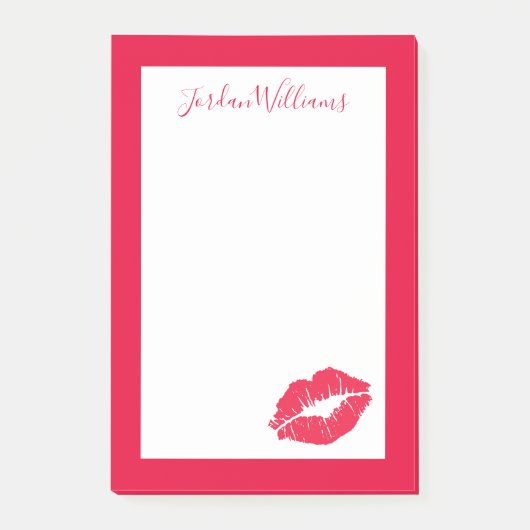 Jouw naam toevoegen | Lipstick Kiss Post-it® Notes (Voorkant)