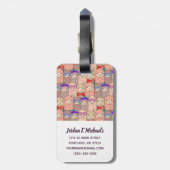 Jouw naam toevoegen | Llama-patroon met Trendy-dru Bagagelabel (Achterkant verticaal)