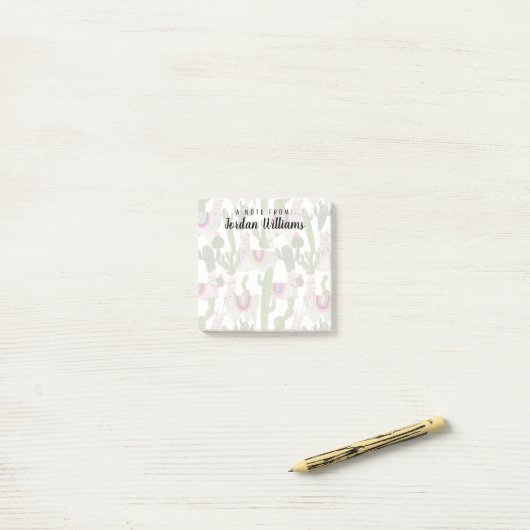 Jouw naam toevoegen | Llamarama Collectie Pattern Post-it® Notes (Op bureau)