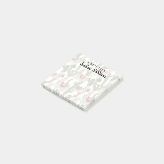 Jouw naam toevoegen | Llamarama Collectie Pattern Post-it® Notes (Schuin)