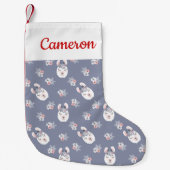 Jouw naam toevoegen | Llamas & Flowers Patroon Kleine Kerstsok (Voorkant)