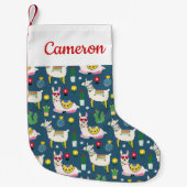 Jouw naam toevoegen | Llamas in zonnebrillen Kleine Kerstsok (Voorkant)