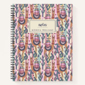 Jouw naam toevoegen | Llamas on Stripes Pattern Notitieboek (Voorkant)