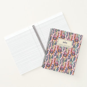 Jouw naam toevoegen   Llamas on Stripes Pattern Notitieboek