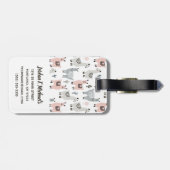 Jouw naam toevoegen | Llamas-patroon glimlachen Bagagelabel (Achterkant horizontaal)