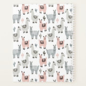 Jouw naam toevoegen | Llamas-patroon glimlachen Planner (Achterkant)