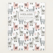 Jouw naam toevoegen | Llamas-patroon glimlachen Planner (Voorkant)