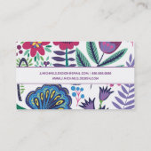 Jouw naam toevoegen | Magenta Folk Art Floral Patt Visitekaartje (Achterkant)