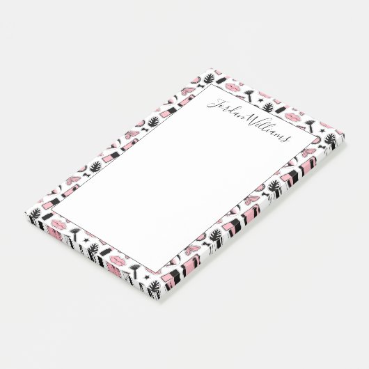 Jouw naam toevoegen | Makeup Sticker Pattern Post-it® Notes (Schuin)