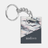 Jouw naam toevoegen | Marbling V Crop Sleutelhanger (Voorkant Links)