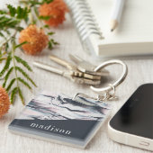 Jouw naam toevoegen | Marbling V Crop Sleutelhanger (Voorkant Rechts)